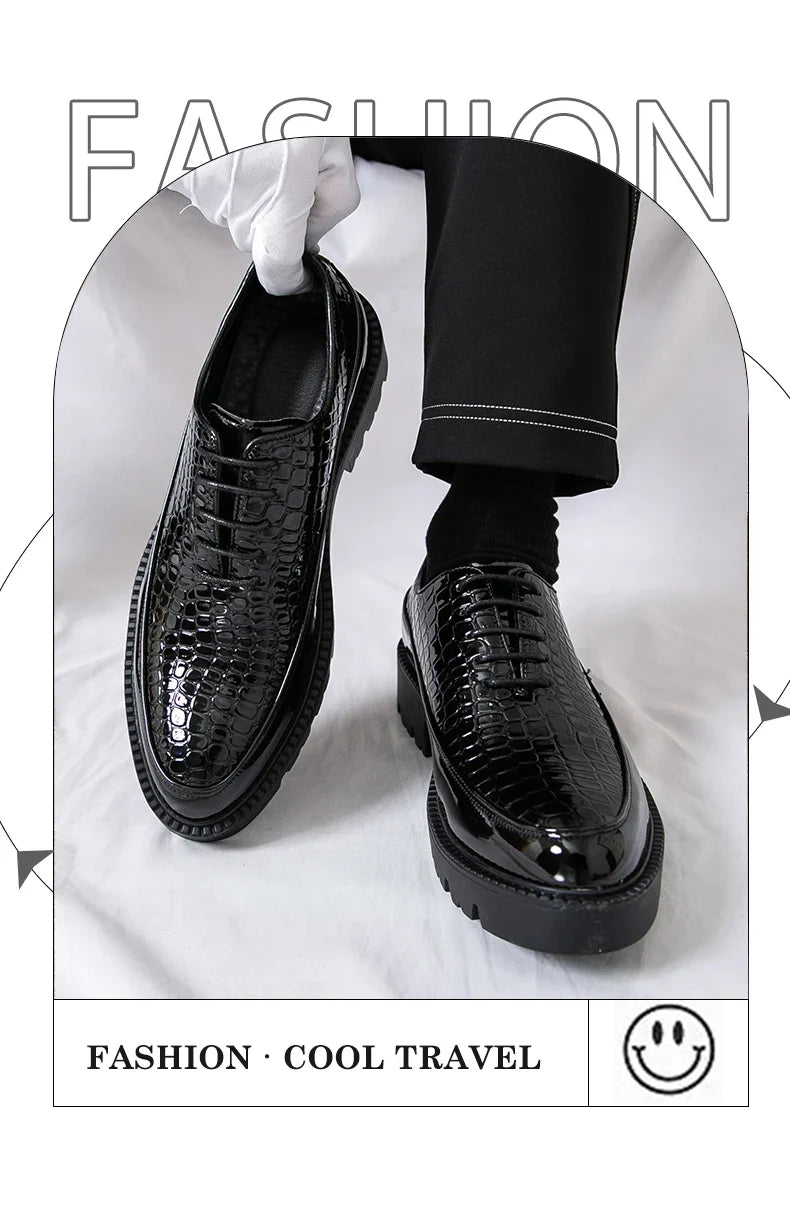 New high-end and trendy pointed-toe leather shoes for men's business formal wear British-style Korean casual shoes