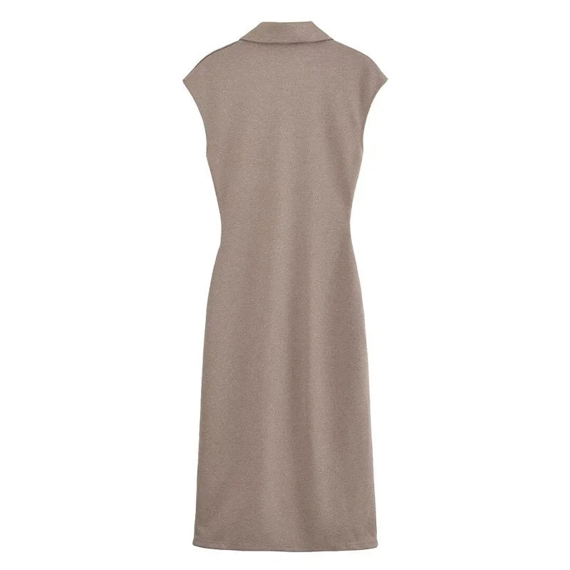 Pleated Midi Dresses for Women Sleeveless Shirt Dress Woman White Black Women's Summer Dress Draped Party Dress Women