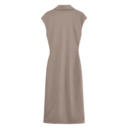 Pleated Midi Dresses for Women Sleeveless Shirt Dress Woman White Black Women's Summer Dress Draped Party Dress Women