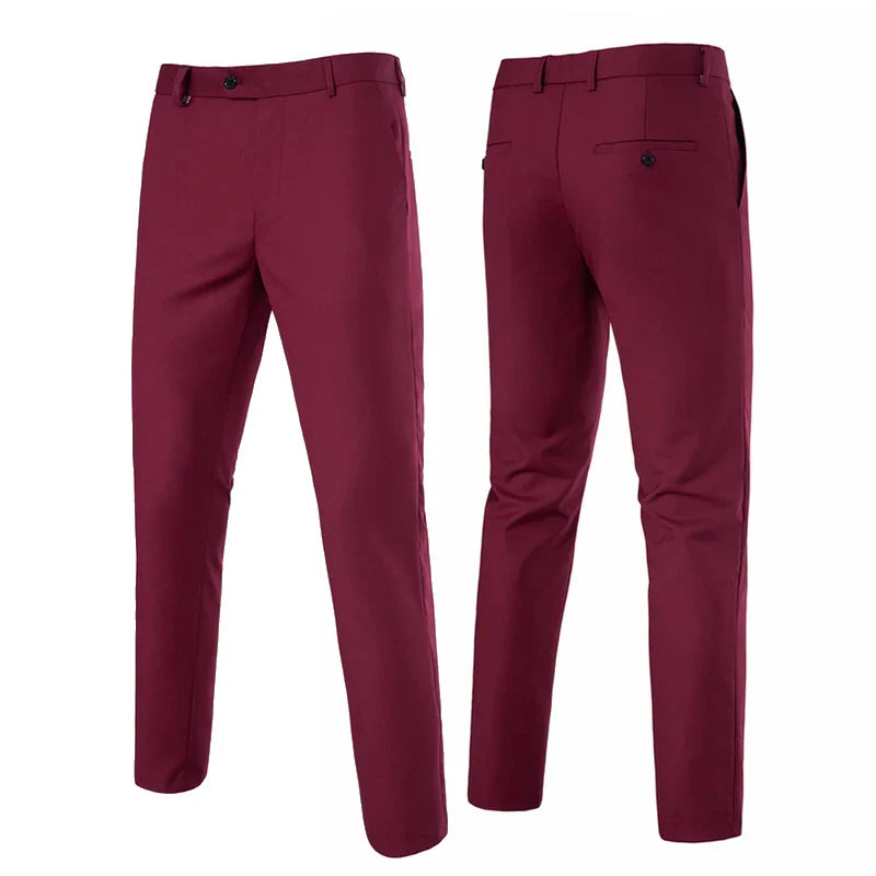 Mens Dress Pants Slim Fit Slacks for Men Business Casual Formal Pants Wedding Plain Men's Wrinkle-Resistant Dress Pant Party