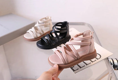 Girls sandals new summer medium and large children princess shoes soft sole shoes
