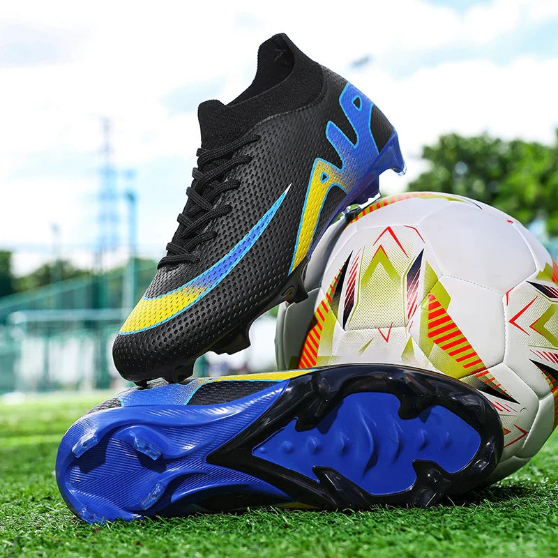New Men Football Boots Cleats High-top Sneakers High-quality Non-Slip Indoor Soccer Shoes Futsal Grass Match Hot-selling Outdoor