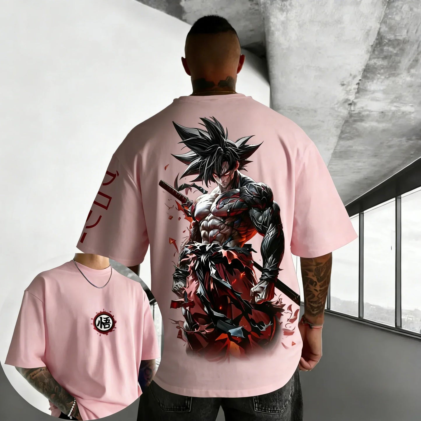 Anime Oversized Cotton T-shirt Summer Printed Unisex Street Hip Hop Loose Casual Short Sleeve Top