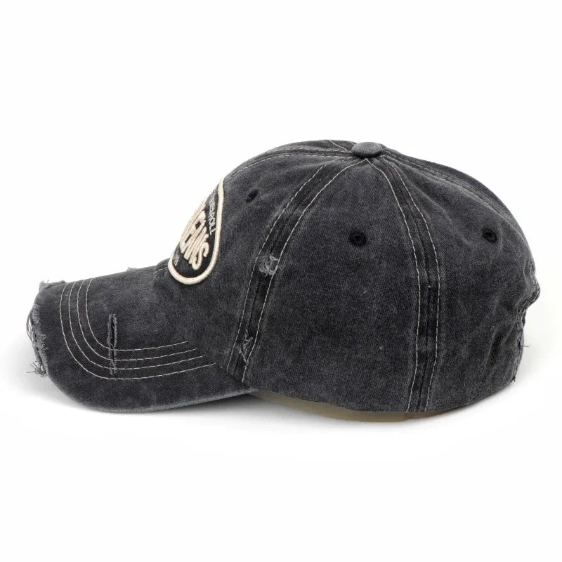 2024 Unisex Washed Cotton Baseball Cap Letter Embroidered Vintage Snapback Hat Men And Women Streetwear Outdoor Sports Hats
