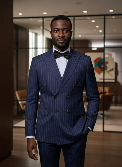 High quality striped suits for men slim fitting luxury man clothing elegant mens suit Wedding trends costumes