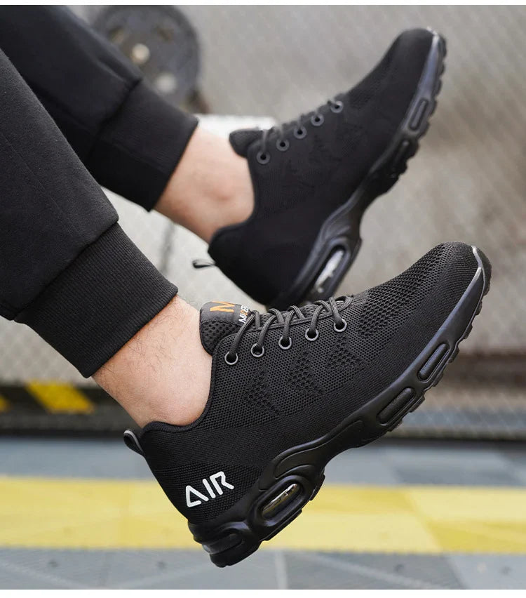 Safety Footwear Men Work Boots Lightweight Air Cushion Sneakers Puncture-Proof Work Shoes Indestructible Male Steel Toe Shoes