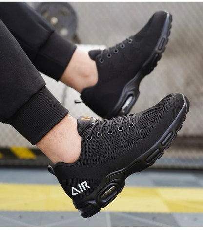 Safety Footwear Men Work Boots Lightweight Air Cushion Sneakers Puncture-Proof Work Shoes Indestructible Male Steel Toe Shoes