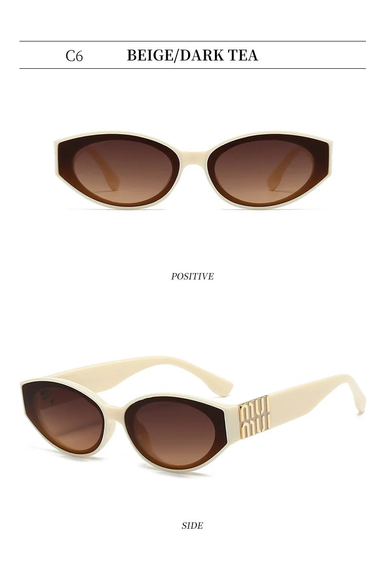 Glasses Stylish Fashion Designer Women Men Sunglasses Cute Oval Trending Shades Unisex Glamour Eyewear UV400