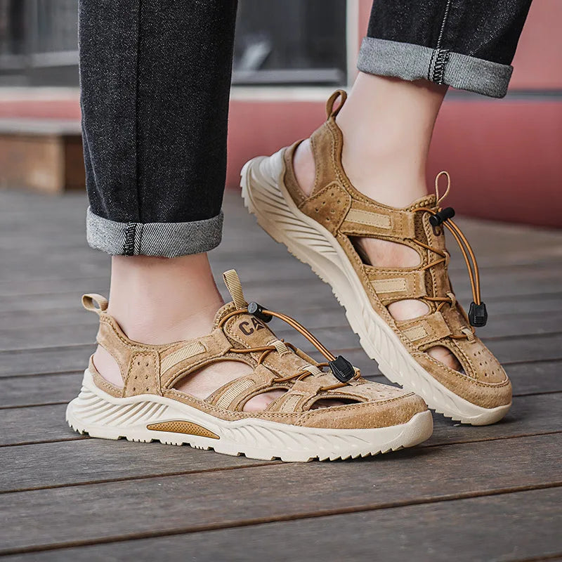 Mens Sandals Summer Outdoor Walking Fashionable Comfortable Soft Beach Water Shoes Daily Versatile Breathable Commuting Sneakers