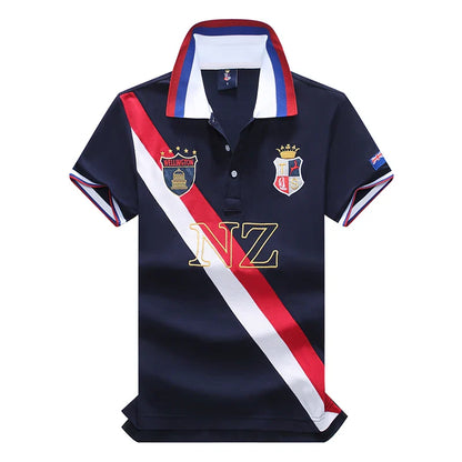 Men's polo shirt New Zealand Pacific Ocean cotton embroidery stitching color classic fashion original design pure cotton quality