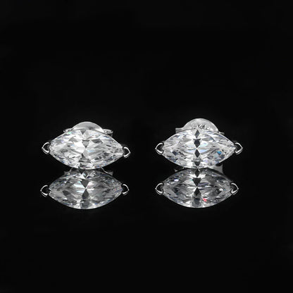 0.5-2carat Moissanite Stud Earrings for Women Marquise Cut Diamond EarringCertified Certificates 925 Sterling Silver Ear Studs