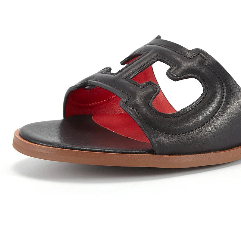 Women's Square Open Toe Heels Sandals Low Block Flat Sandals Slip Comfortable Casual Beach Shoes