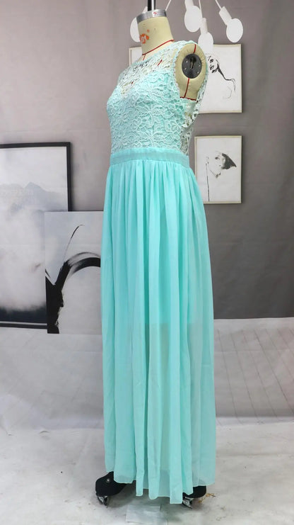 Classic Women Pink Bridesmaid Dresses Elegant Lace Chiffon A Line Illusion Back Maxi Formal Wedding Gust Gowns Formal Evening
