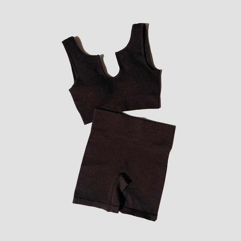 2/4/6PCS Seamless Women Yoga Set Workout Sportswear Fitness Bra Sport Pants Gym Clothing High Waist Leggings Shorts Sports Suits