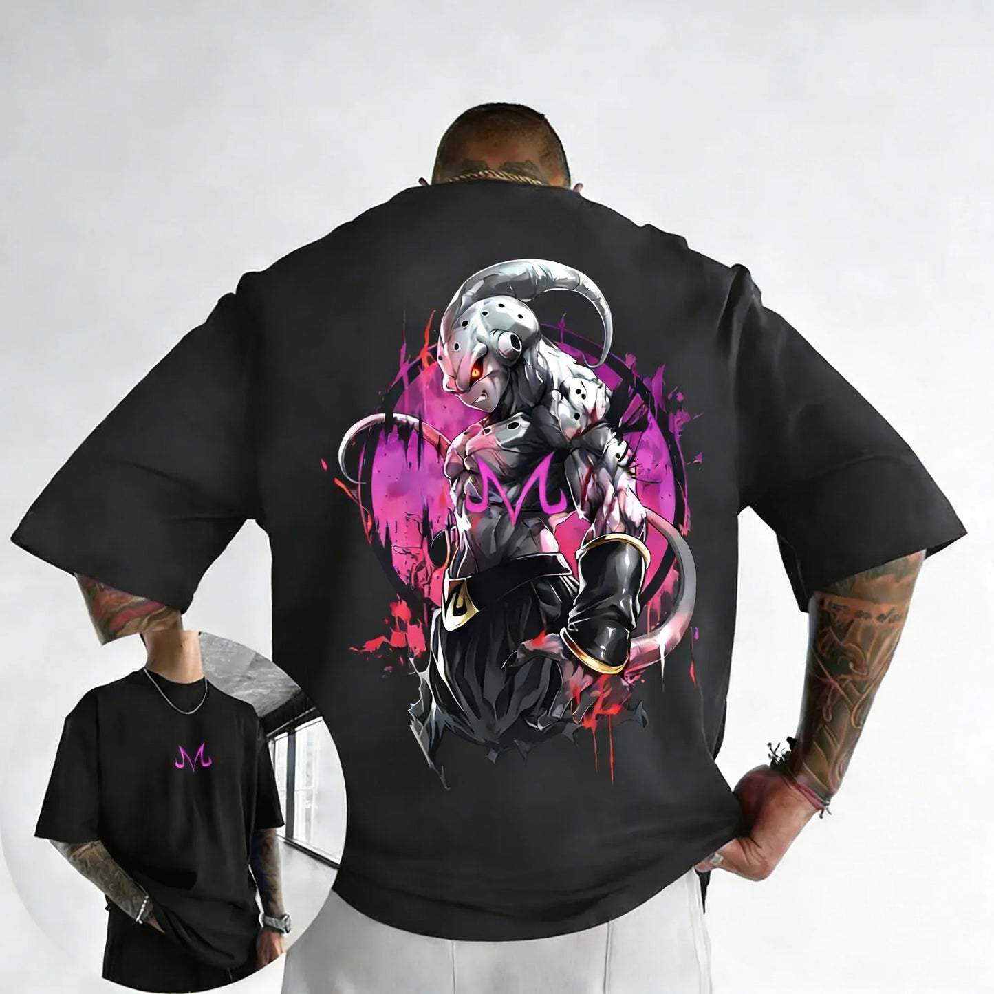 T-shirt Summer New Majin Buu Printed Men's and Women's Trendy Versatile Loose Casual Short Sleeve Top