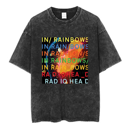 Rock Band Washed Cotton T Shirt Men Women Hip Hop Music Tee Fashion Short Sleeve Tshirt Summer Oversized T-shirts Tops
