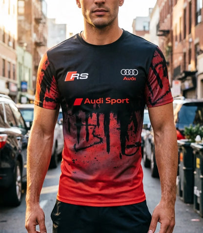 Summer Fashion Racing Motorcycle Pattern Printed Rider Short Sleeve T-shirt for Men and Women Adult Sports Top