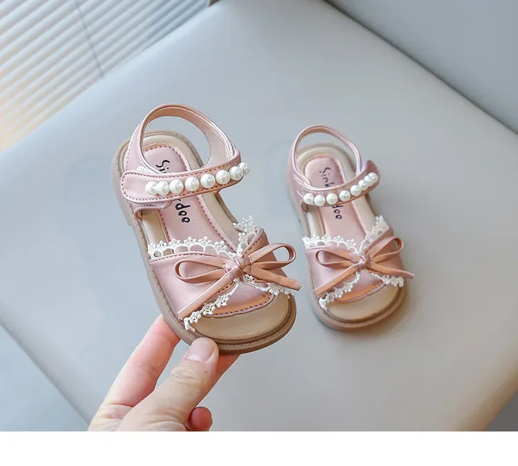 Kids Summer Beach Shoes Bow New Classmate Baby Soft Sole Fashion Girls Sandals Non-slip Princess Shoes Size 25-30