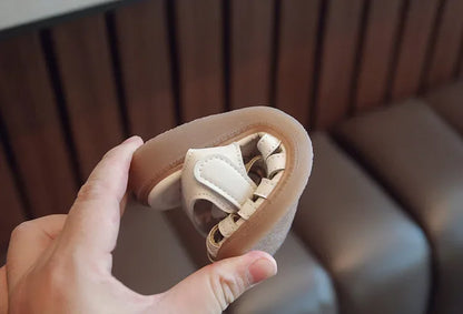 Children's Soft-soled Shoes Summer T-Strap Closed Toe Little Girls Princess Fashion Anti-Slip Korean Style Boys Beach Sandals