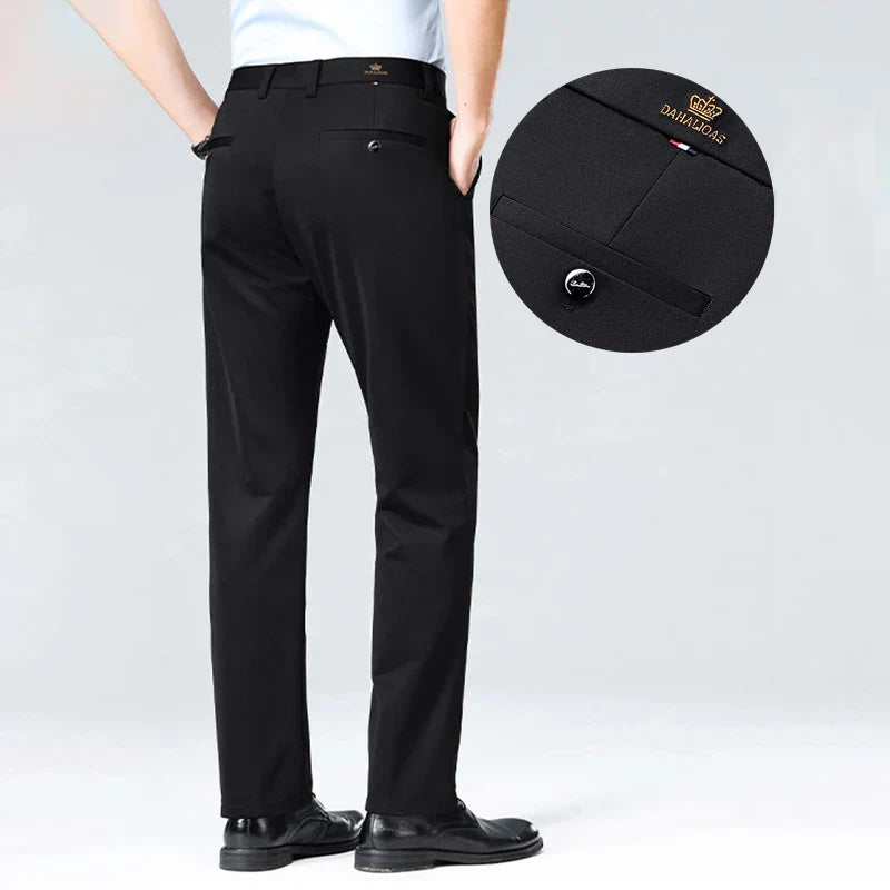 1-Pack Men's Professional Straight-Leg Stretch Formal Pants Non-Iron Comfortable Business Slacks Wrinkle-Resistant Loose Fit