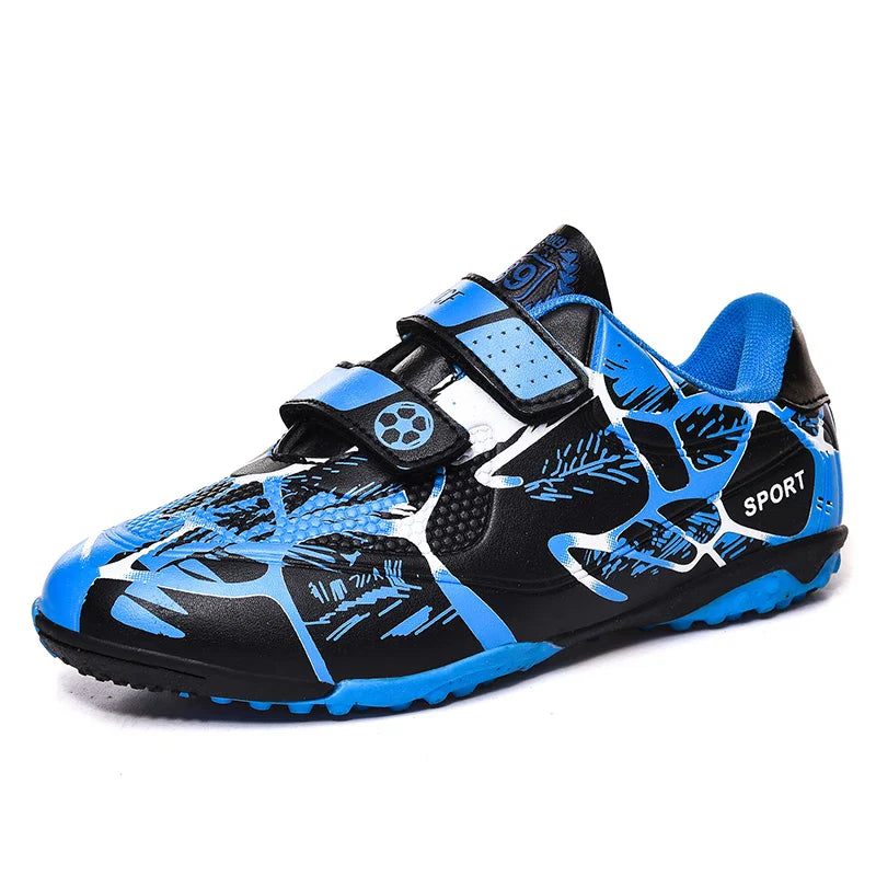 Kids Soccer Shoes HOOK&LOOP Football Sports Shoes Boy Outdoor Non-Slip Training Shoes Child Lightweight Children's Soccer Cleats