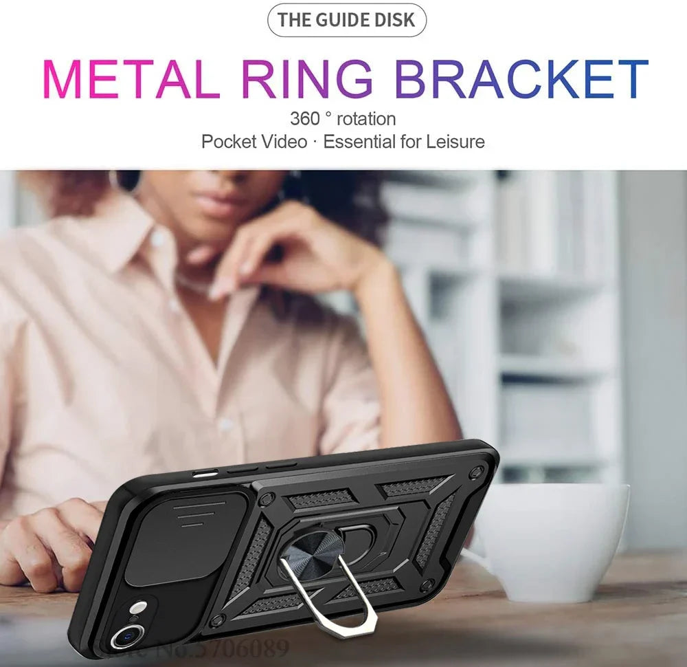 For iPhone SE 2020 Case SE 2022 SE 2 3 SE2 SE3 Shockproof Armor Lens Protector Phone Cover For iPhone 7 8 iPhone7 Case With Ring