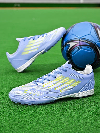 Soccer Cleats for Men Women Breathable Cushioned Insole Anti-Slip Football Shoes for AG/TF Outdoor Sports Boots