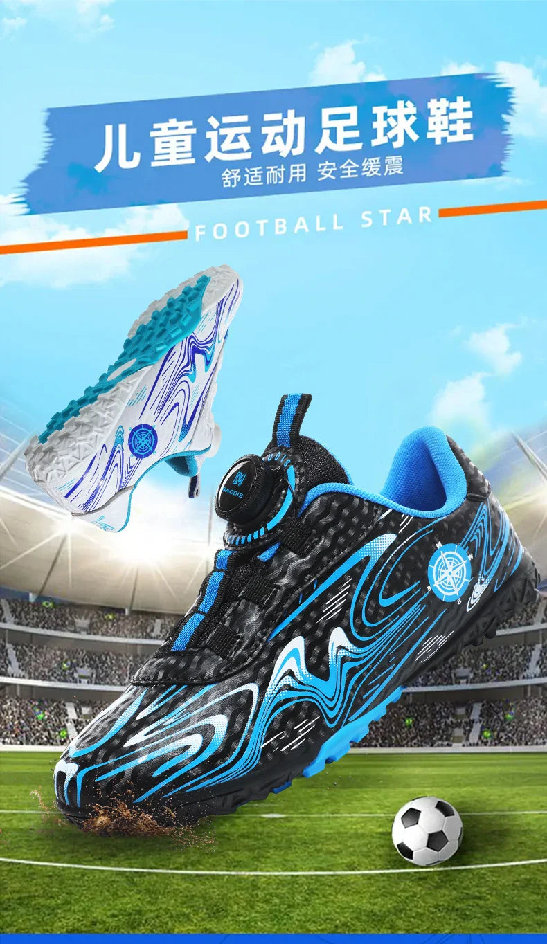 Kids Soccer Cleats Boys Girls Professional Football Shoes FG/TF Grass Training Non-Slip Athletic Sneakers Breathable Comfortable