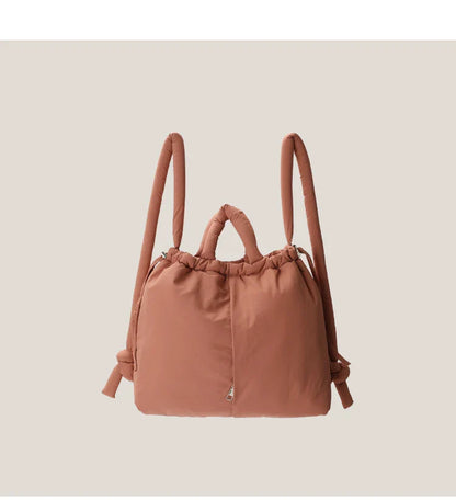 Casual nylon padded tote bag designer soft puffer women shoulder crossbody bags Simple Vintage large capacity handbags 2025