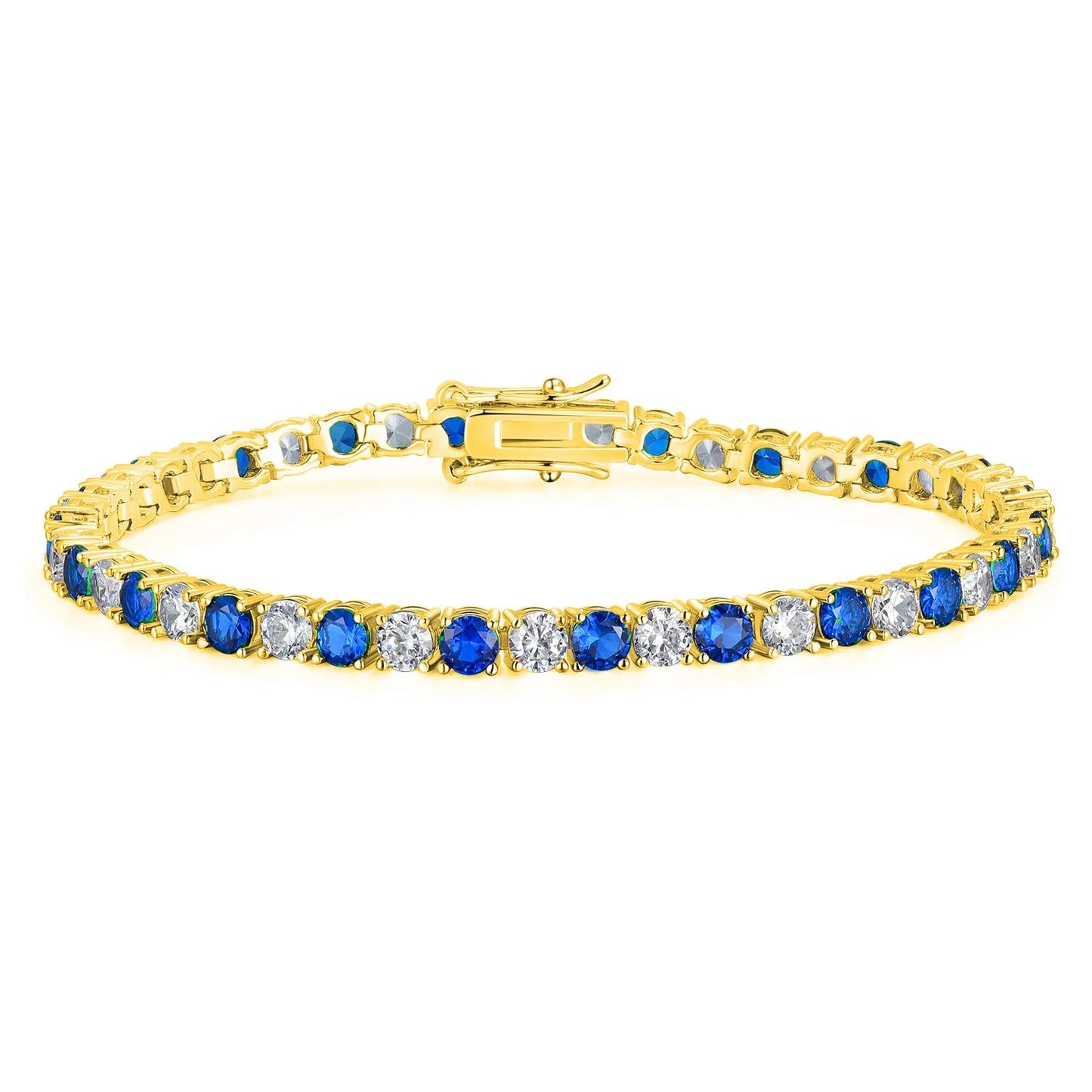 4mm 5mm Moissanite Diamond Tennis Necklace for Women Men 925 Sterling Silver Yellow Gold Color Lab Sapphire Emerald