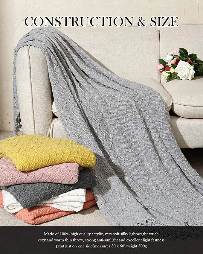 Aesthetic Nordic Plaid Knitted Throw Thread Blankets on the Bed Sofa Throw Travel TV Nap Blankets Soft Towel Bed Plaid Tapestry