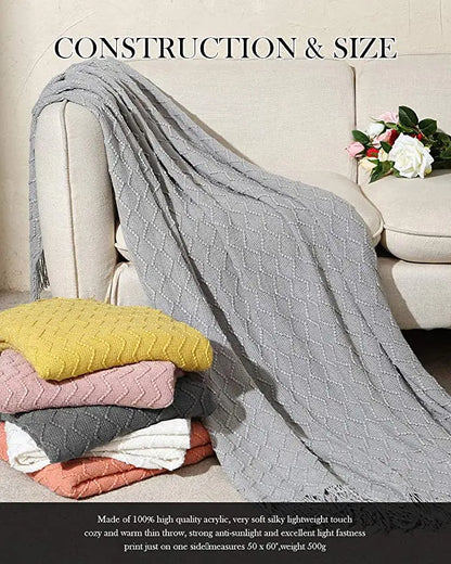 Aesthetic Nordic Plaid Knitted Throw Thread Blankets on the Bed Sofa Throw Travel TV Nap Blankets Soft Towel Bed Plaid Tapestry