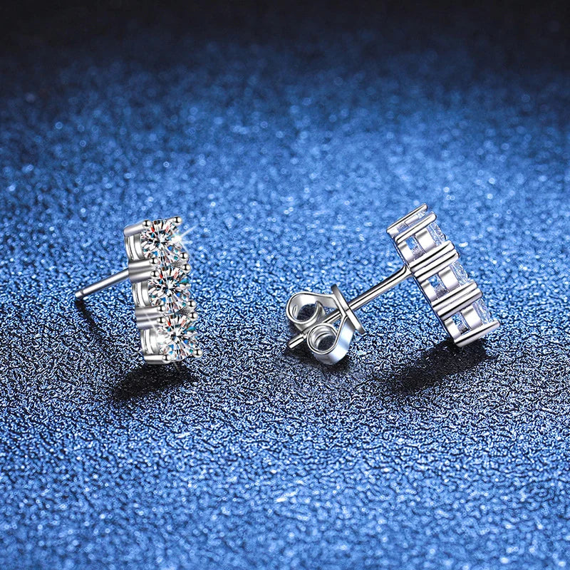 1.2cttw Full Moissanite Stud Earrings for Women 3.5mm Gemstone Lab Diamond Studs Earrings 925 Sterling Silver Jewelry