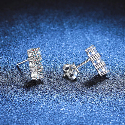 1.2cttw Full Moissanite Stud Earrings for Women 3.5mm Gemstone Lab Diamond Studs Earrings 925 Sterling Silver Jewelry