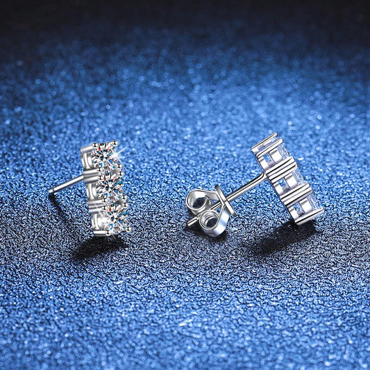 1.2cttw Full Moissanite Stud Earrings for Women 3.5mm Gemstone Lab Diamond Studs Earrings 925 Sterling Silver Jewelry