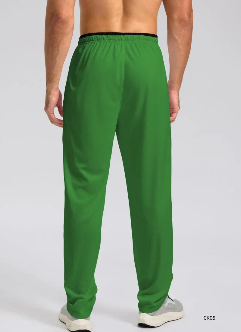 Men's sports pants spring and summer mesh breathable sports pants men's running and jogging sports pants fashionable solid color