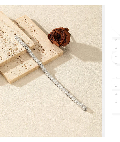 D VVS1 Moissanite Tennis Bracelet 925 Sterling Silver Single Row Classic with Box Bracelets for Women Man Fine Jewelry