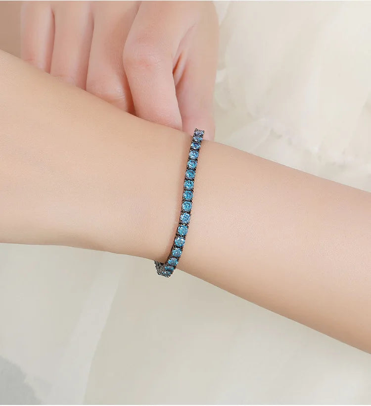 TY 3-5MM Moissanite Bracelet For Women Men 925 Sterling Silver Chain Bracelet D VVS1 Fine Luxury Jewelry Lab Gemstone