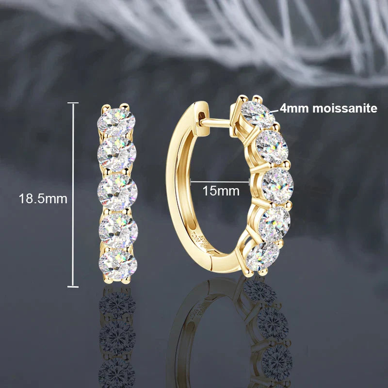 Hoops 100% 925 Sterling Silver Real 3mm Moissanite Stud Earrings For Women Sparkling Jewelry Gifts with Certificate Gifts