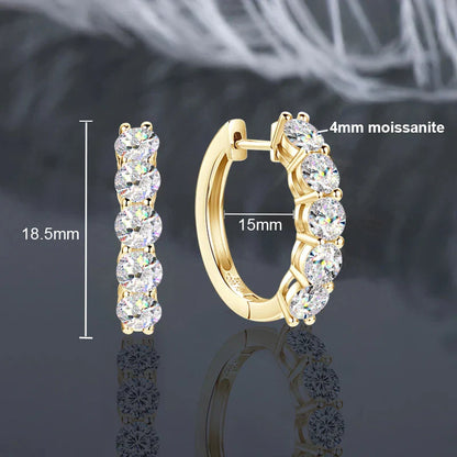 Hoops 100% 925 Sterling Silver Real 3mm Moissanite Stud Earrings For Women Sparkling Jewelry Gifts with Certificate Gifts