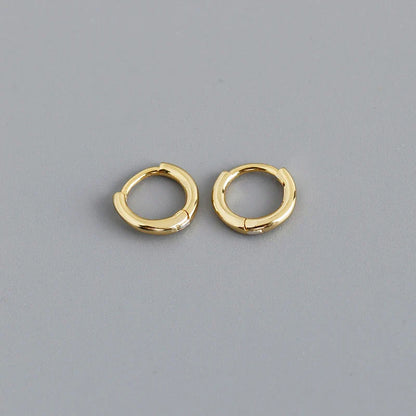 925 Sterling Silver Minimalist Glossy Circle Hoop Earrings for Women Fashion Simple Ear Bone Piercing Jewelry Accessories