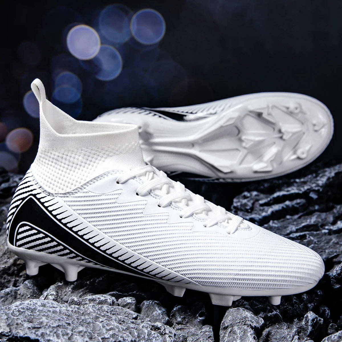 AG/FG Football Boots Unisex Kids Youth PU+Fabric Upper TPU Sole Anti-Slip Durable Outdoor Sports Pitch Training Shoes