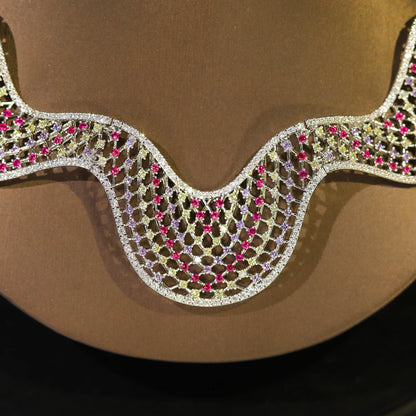 Fashion Wavy Colorful Necklace Luxury Cubic zirconia Jewelry Set For Women Dubai Bride Suitable Wedding Balls Accessories