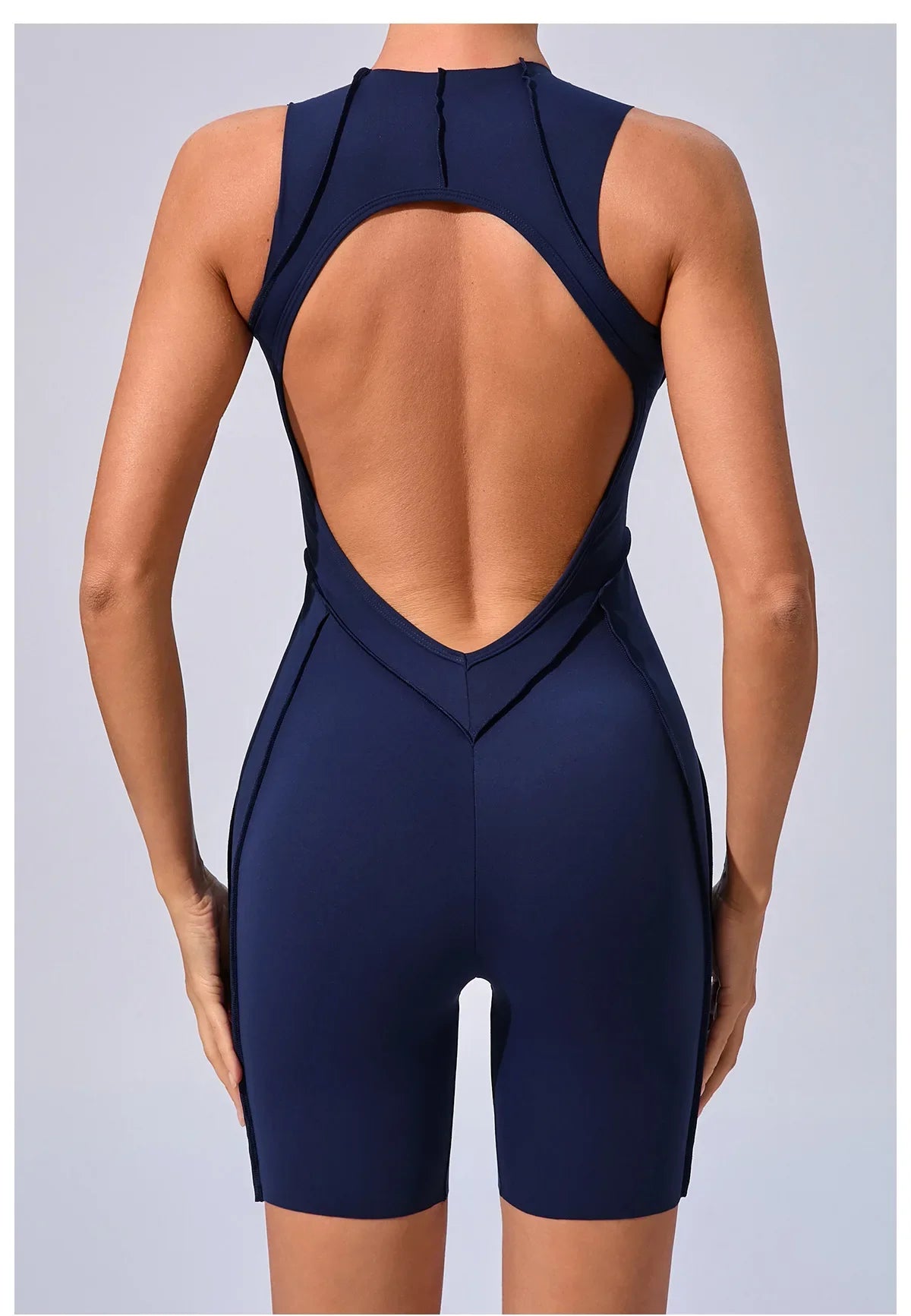 Women's High Elasticity Sports Bodysuit Kit Yoga Fitness Jumpsuit Open Back Hip-Lift Outdoors Gym Workout Sexy Fitness Outfit