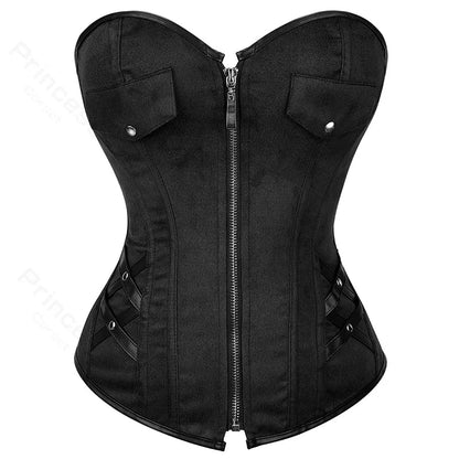Steampunk Corsets for Women V-neck Gothic Corset Jacquard Corset Vest Cosplay Costume Pirate Corset Brown Black