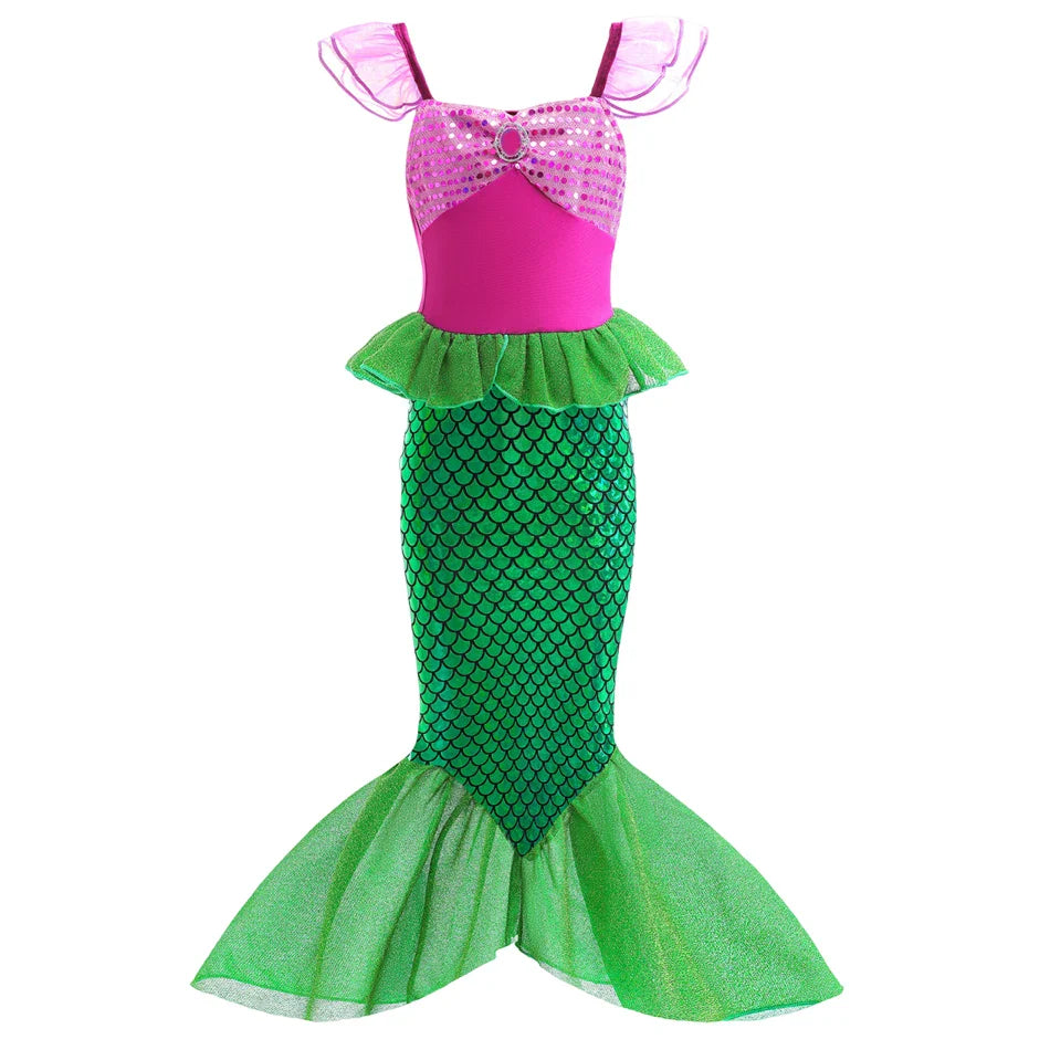 Princess Dress Girl Halloween Cosplay Party Costume Princess Fancy Clothes Children Outfit Birthday Dress