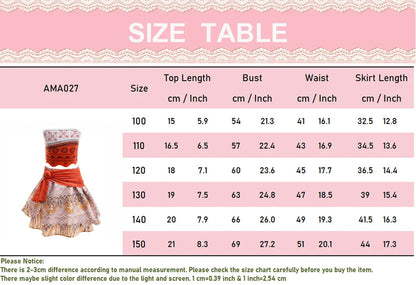 Moana Cosplay Dress For Girl New Little Girl Two Piece Suit Children Geometric Print Clothes Halloween Carnival Outfit Moana