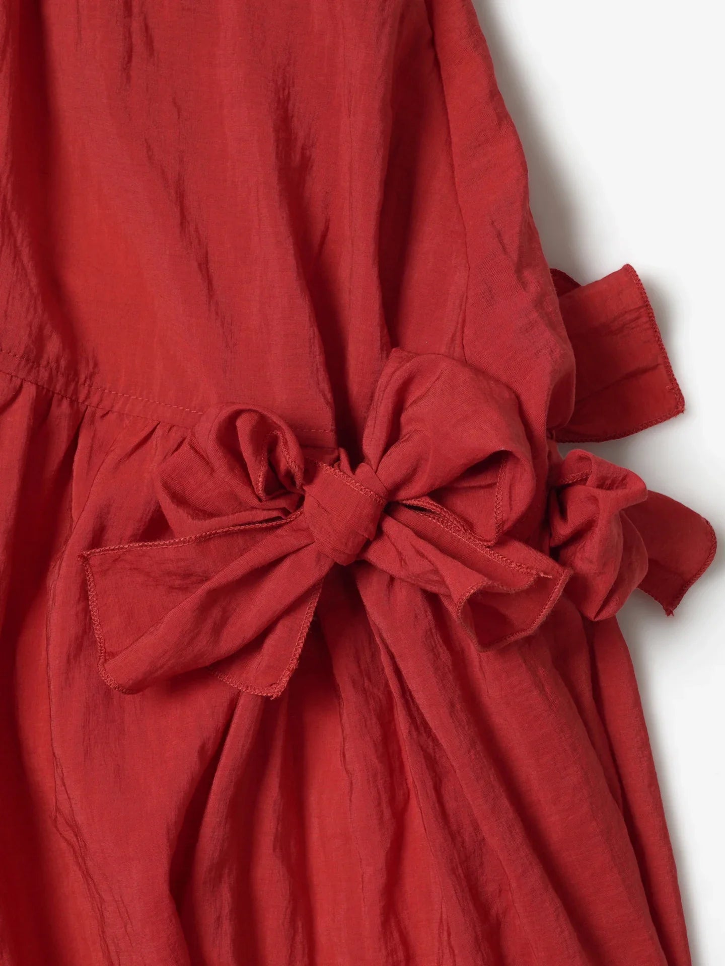 Red Japanese Half length Skirt imakokoni Spring/Summer Original Artistic Elastic Waist Bow Mid length Skirt for Women 265485