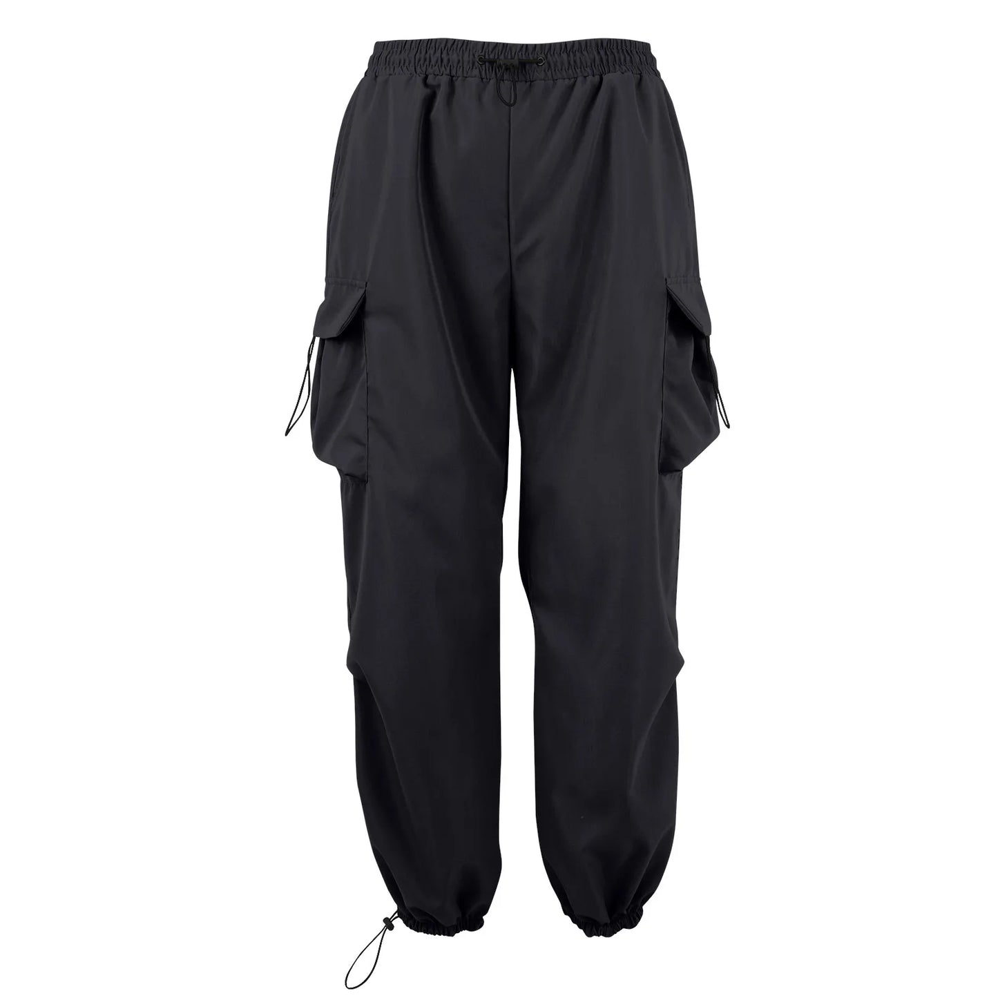 Cool Streetwear Versatile Quicky Drying Wide Leg Low Waist Drawstring Cargo Trousers Fashion Daily Casual Pockets Pants For Male