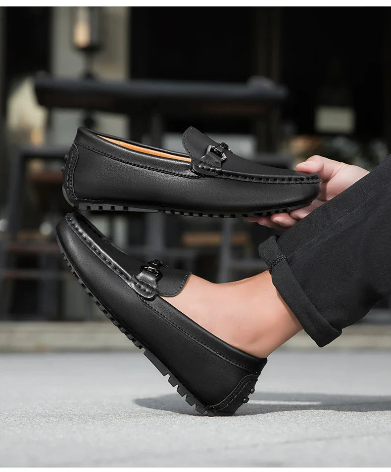 Genuine Leather Men Casual Shoes Luxury Brand Mens Loafers Moccasins Breathable Slip on Italian Driving Shoes Chaussure Homme
